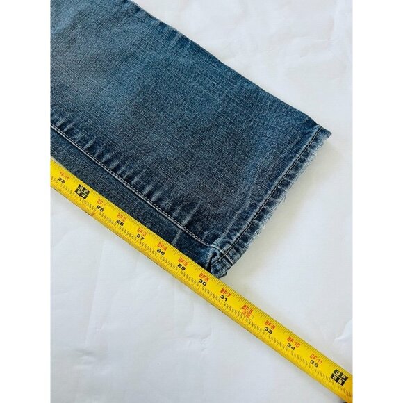 Machine Womens Straight Jeans Blue Denim Mid Rise Medium Wash 5 Pocket Size 32 - Picture 6 of 8